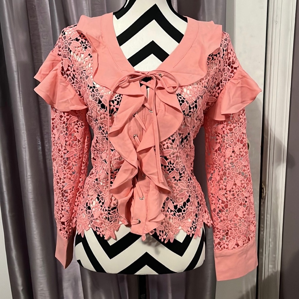 NWT Women’s WHY blouse, coral Small NWT
